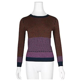 Diane Von Furstenberg-DIANE VON FURSTENBERG Suéter de lana de dos colores/ Blusa-Multicolor