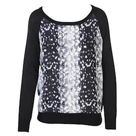 Autre Marque-CONTEMPORARY DESIGNER Black Sweater With Front Printed-Black