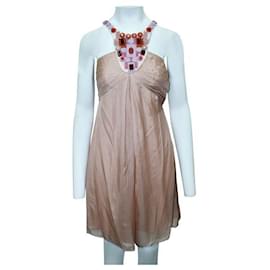 Autre Marque-CONTEMPORARY DESIGNER Pale Pink Beaded Dress-Other