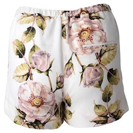 Autre Marque-ZEITGENÖSSISCHER DESIGNER Haute Hippie Fanfare Shorts mit Blumenmuster-Weiß