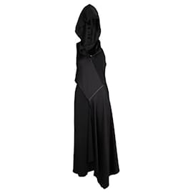 Autre Marque-DISEÑADOR CONTEMPORÁNEO Vestido negro recortado con capucha-Negro