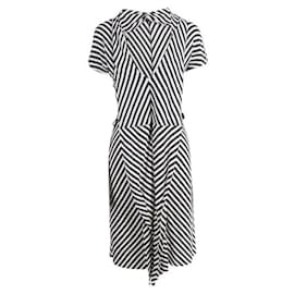 Autre Marque-CONTEMPORARY DESIGNER Striped V-neck Jersey Dress-Multiple colors