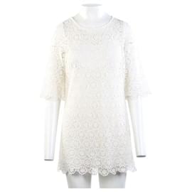 Autre Marque-Vestido de encaje blanco de diseñador contemporáneo-Blanco