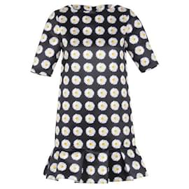 Autre Marque-CONTEMPORARY DESIGNER Pleated Peplum Dress in Daisies Printed-Other