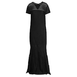 Autre Marque-CONTEMPORARY DESIGNER Cocktail Dress with Stripes-Black