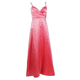 Autre Marque-CONTEMPORARY DESIGNER Red Silk Evening Gown-Red