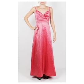 Autre Marque-CONTEMPORARY DESIGNER Red Silk Evening Gown-Red