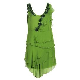 ALBERTA FERRETTI Vestido verde sem mangas com enfeite de miçangas Verde