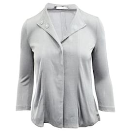 Autre Marque-CONTEMPORARY DESIGNER Grey Jacket with Clasp Closure-Grey
