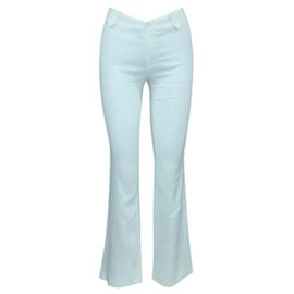 Autre Marque-DESIGNER CONTEMPORANEO Pantaloni bianchi in misto lino-Bianco