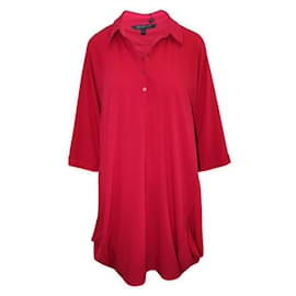 Autre Marque-ZEITGENÖSSISCHES DESIGNER-Kleid in Rot mit langen Ärmeln-Rot