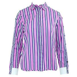 MAJE Camisa Estampada Rosa con Botones en mangas Rosa