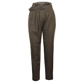 Burberry-BURBERRY Linen Trousers-Green
