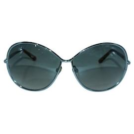 Tom Ford-Tom Ford Hellbraune Sonnenbrille mit lila Seiten-Braun