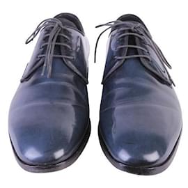 Salvatore Ferragamo-SALVATORE FERRAGAMO Sapatos Oxford com cadarço liso-Azul