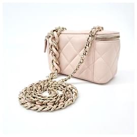 Chanel-Bolso bandolera pequeño Chanel Vanity de piel de cordero-Rosa