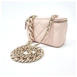 Chanel-Petit sac à bandoulière Vanity en cuir d'agneau Chanel-Rose