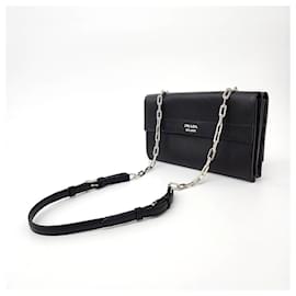 Prada-Prada  Saffiano Chain Shoulder Bag (BT0992)-Black