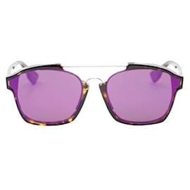 Dior-Dior Quadratische verspiegelte abstrakte Sonnenbrille-Braun