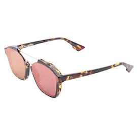 Dior-Dior Quadratische verspiegelte abstrakte Sonnenbrille-Braun