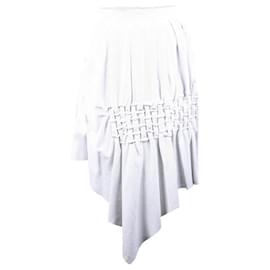 Autre Marque-DISEÑADOR CONTEMPORÁNEO Falda de cuero perforada blanca-Blanco
