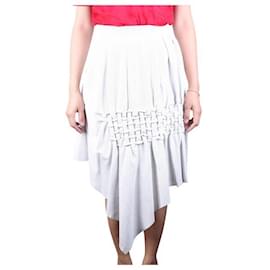 Autre Marque-CONTEMPORARY DESIGNER White Perforated Leather Skirt-White