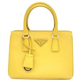Prada-Prada  Saffiano Lux Tote cum Shoulder Bag (1BA296-Yellow