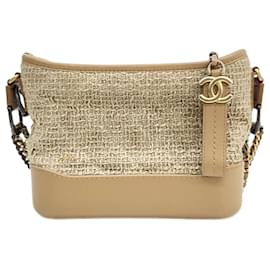Chanel-Chanel Tweed Gabrielle Hobo Pequeno"-Bege