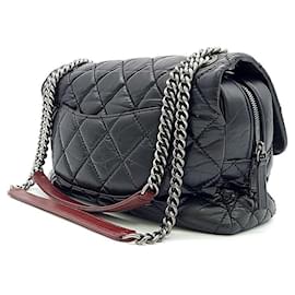 Chanel-Chanel Bolsa de ombro com corrente vintage-Preto