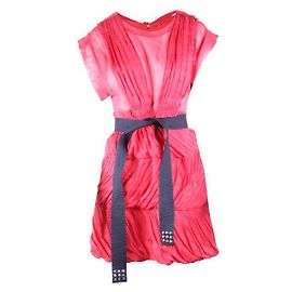 Sonia By Sonia Rykiel Rotes Kleid mit schwarzem Gürtel Rot