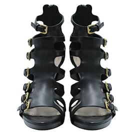 Miu Miu-Miu Miu Black Leather Caged Heels-Black