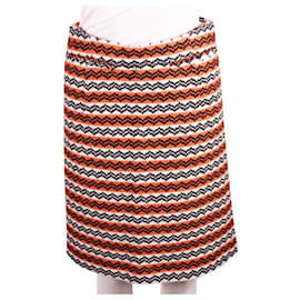 Marni-Marni Naranja, Falda lápiz a la rodilla de jacquard en blanco y negro-Multicolor