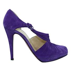 Christian Louboutin-CHRISTIAN LOUBOUTIN Purple Suede Sandals-Purple