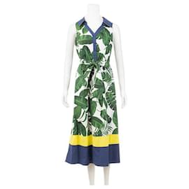 Alice + Olivia-Alice + Olivia – Margot – Bedrucktes Kleid aus Baumwollpopeline in Grün-Mehrfarben