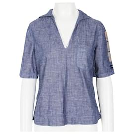 Tory Burch-TORY BURCH Top vaquero estilo marinero-Otro