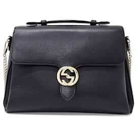 Gucci-Gucci  Interlocking Tote/Shoulder Bag (510306)-Black