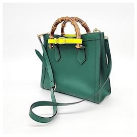 Gucci-Gucci  Diana Bamboo Tote Bag Small (660195)-Green
