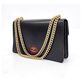 Gucci-Gucci  Heart Marmont Chain Shoulder Bag (431777)-Black,Red