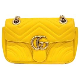 Gucci-Bolso De Hombro Gucci Matelassé Mini (446744)-Amarillo