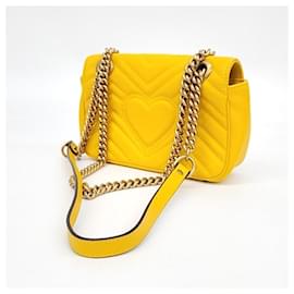 Gucci-Gucci  Matelassé Mini Shoulder Bag (446744)-Yellow