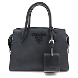 Prada-Prada  Saffiano Monochrome Tote Bag-Black