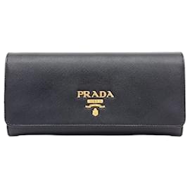 Prada-Prada – Umhängetasche aus Saffiano-Gewebe mit Kette-Schwarz