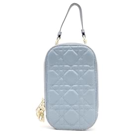 Dior-Dior Christian  Phone Holder Crossbody Bag-Blue