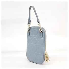 Christian Dior-Dior Christian  Phone Holder Crossbody Bag-Blue