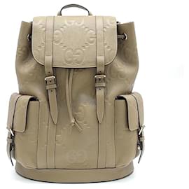 Gucci-Gucci  GG Embossed Backpack (625770)-Brown