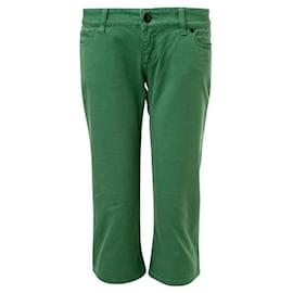 Gucci-Gucci Green Capri Jeans With Embroidery Patches-Green