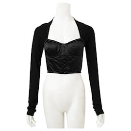 Dolce & Gabbana-Top a corsetto con collo quadrato Dolce & Gabbana-Nero
