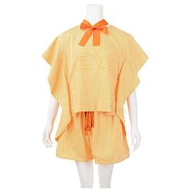 Fendi-Ensemble à volants Fendi à fines rayures-Orange