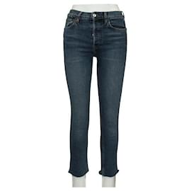 Autre Marque-Contemporary Designer Blue Jeans With Raw Hem-Other