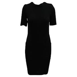 Autre Marque-Zeitgenössisches, schwarzes kleines schwarzes Designerkleid aus Wolle mit Taschen-Schwarz